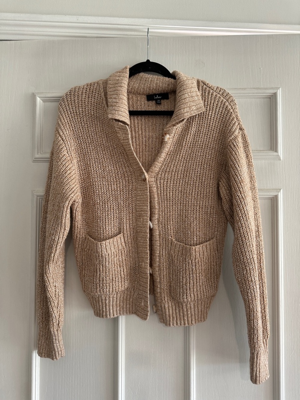 Lulus XS cozy, blush knit cardigan sweater